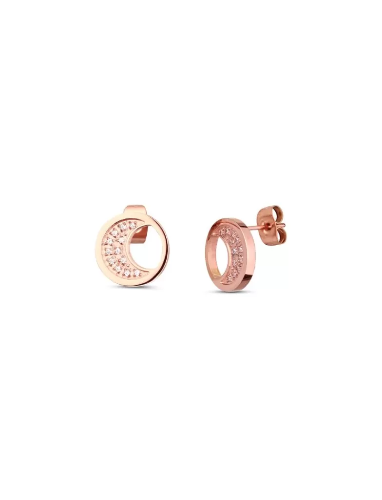 Vuch Rose Gold Moon Earrings Fashion